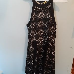 Speechless Scalloped Lace Halter Cocktail Dress